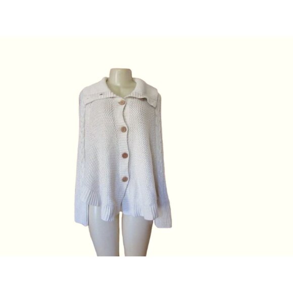 UGG Australia Womens Cream Knit Button-Up Cape Sweater XS/S - Picture 2 of 14